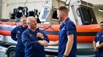 Father Daniel Mode, chaplain of the U.S. Coast Guard, visits with U.S. Coast Guard Team Guam during a visit to Guam from Dec. 2-6, 2023. Mode’s military service commenced in 1988, encompassing various roles across the Navy and Marine Corps, including deployments supporting Operations Enduring Freedom and Iraqi Freedom. This is his second tour as a U.S. Coast Guard chaplain. (U.S. Coast Guard photo by Chief Warrant Officer Sara Muir)
