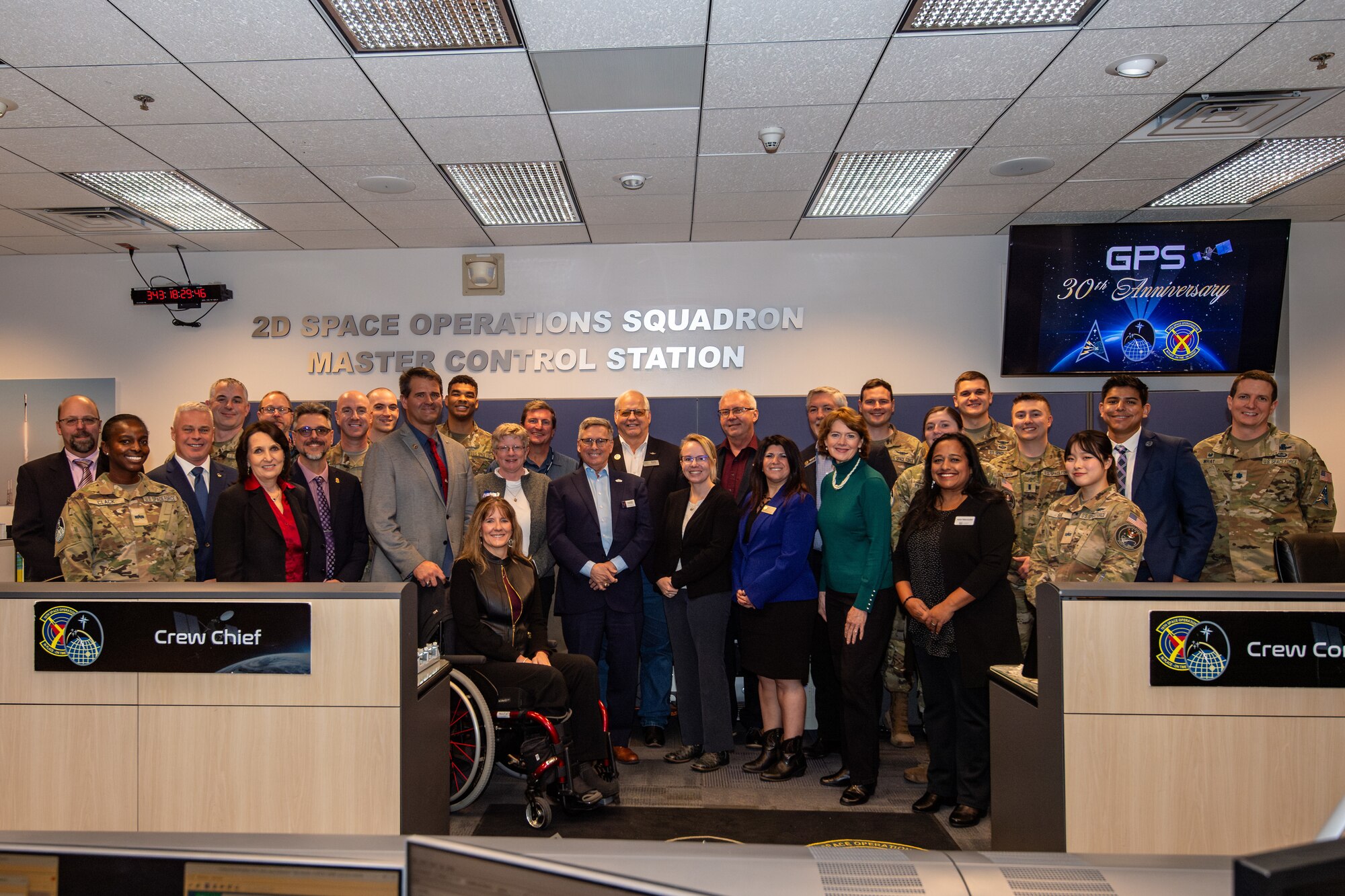 Military and civic leaders group photo.