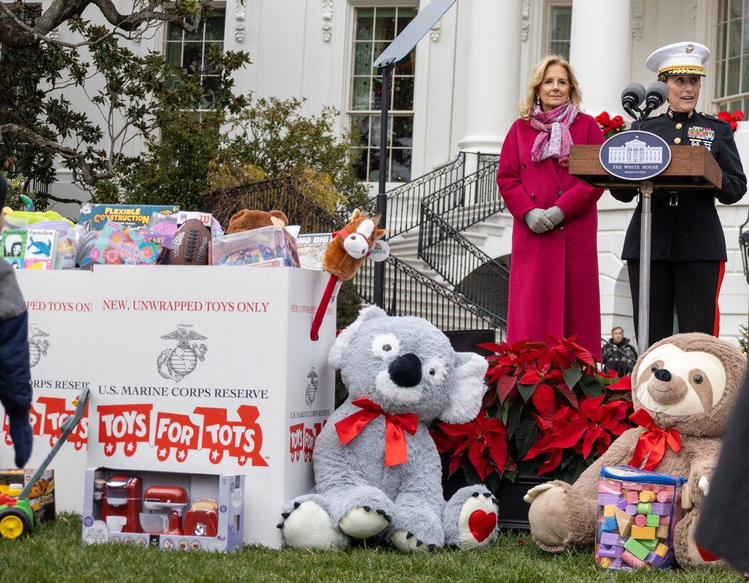 First Lady of the United States hosts Toys for Tots event at White House