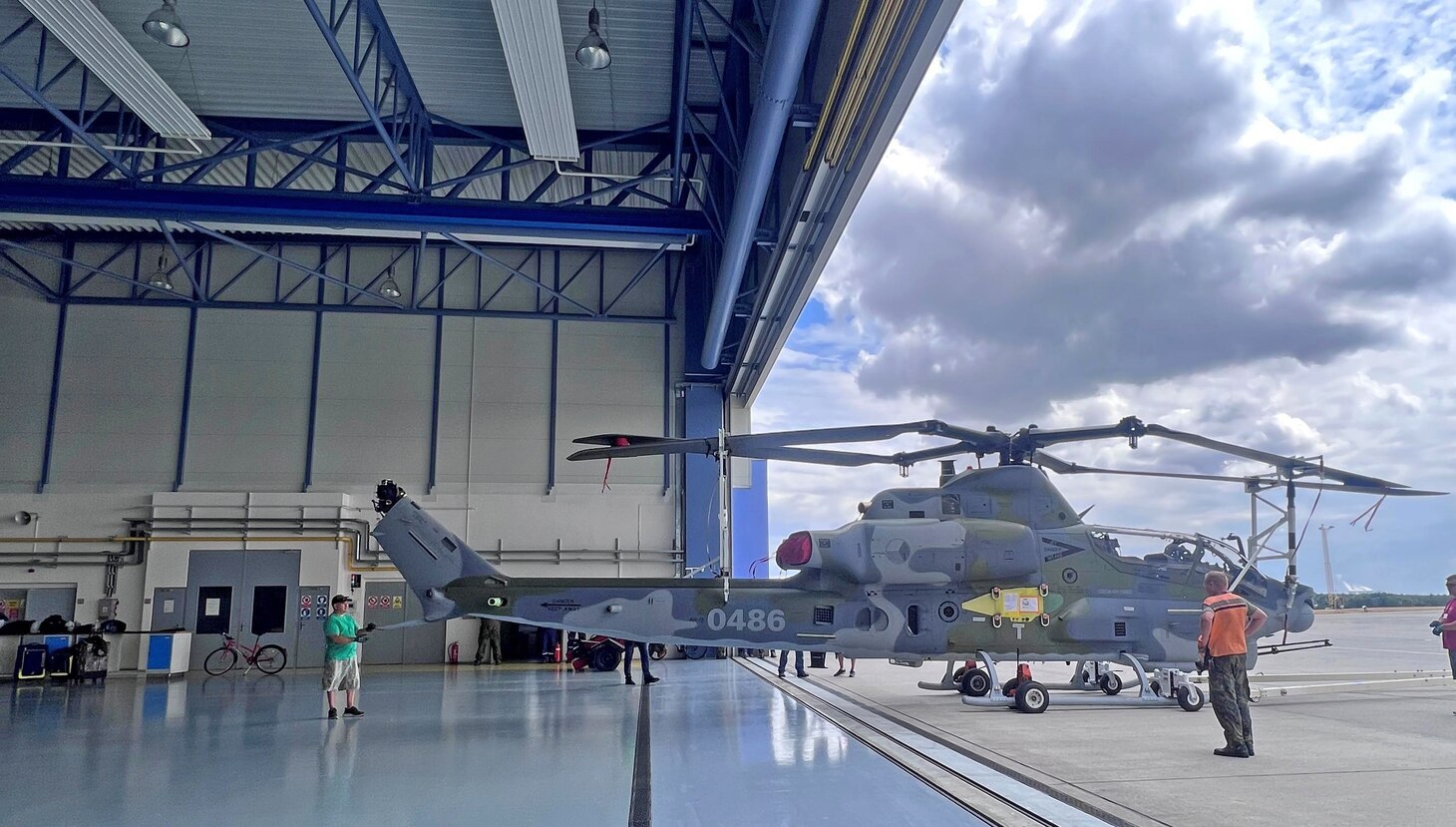 One of two AH-1Z Viper sits in the hangar after arriving in the Czech Republic. Czech Republic selected the H-1 to modernize the country’s armed forces and strengthen its homeland defense.