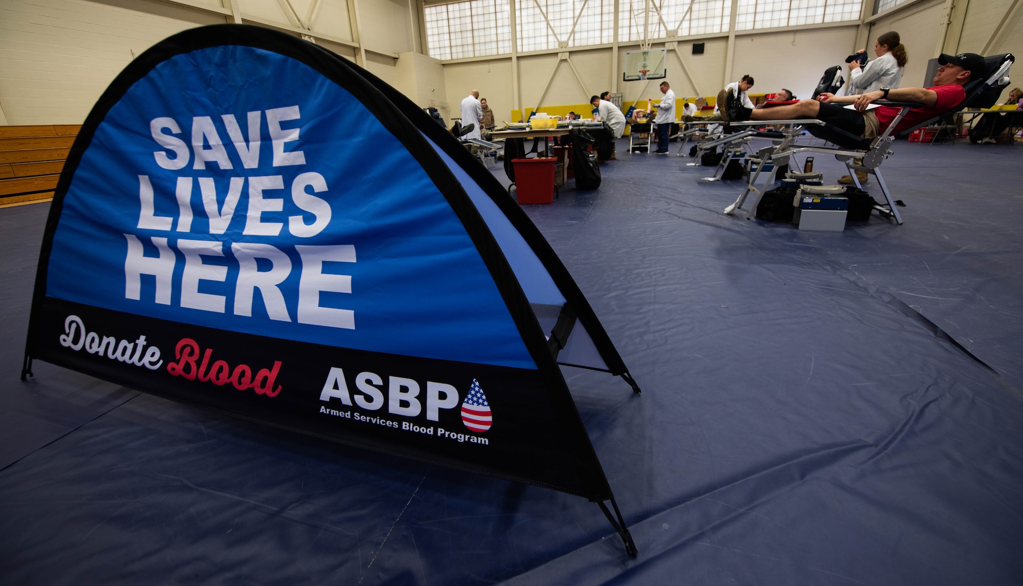 Blood Drive conducted at Travis Fitness Center.