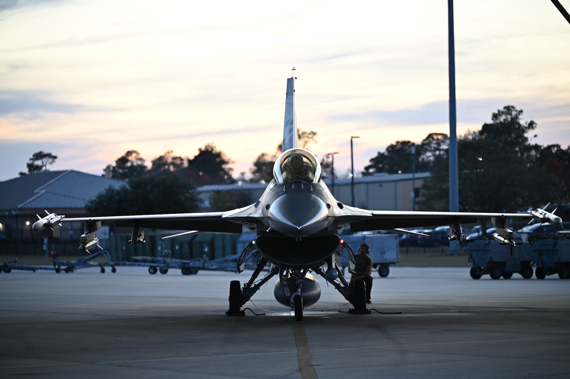 a jet on the flightline