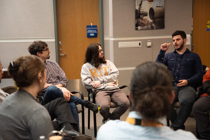 RIT and NTID students participate in networking sessions to learn more about Carderock career opportunities.