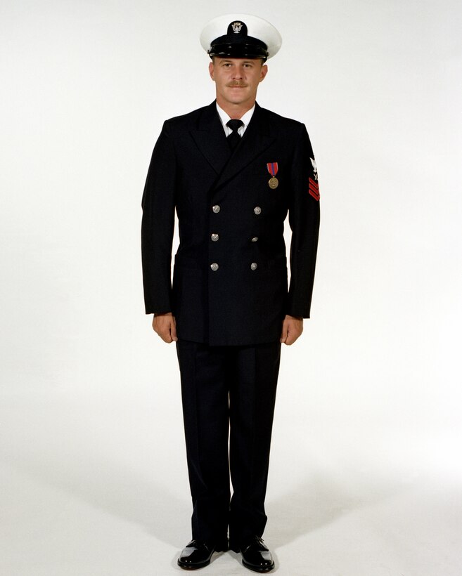 The service dress uniform worn by enlisted Sailors in the grades of E-1 through E-6. The change was authorized by Z-Gram 87.