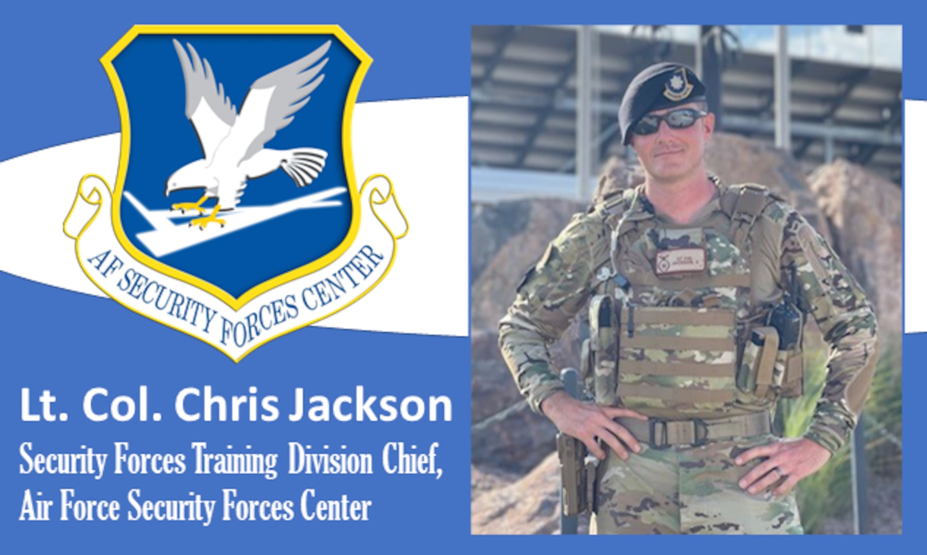 graphic with photo of Jackson and AFSFC shield