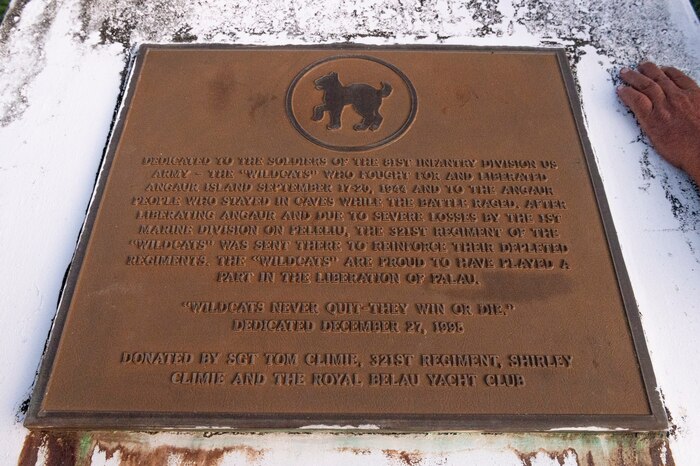 Photo of a World War II memorial near Angaur, Republic of Palau