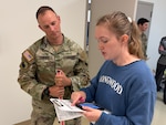 Virginia Army National Guard Soldiers receive feedback from Longwood University exercise science students during a medical readiness event Nov. 4, 2023, at Fort Barfoot, Virgina.