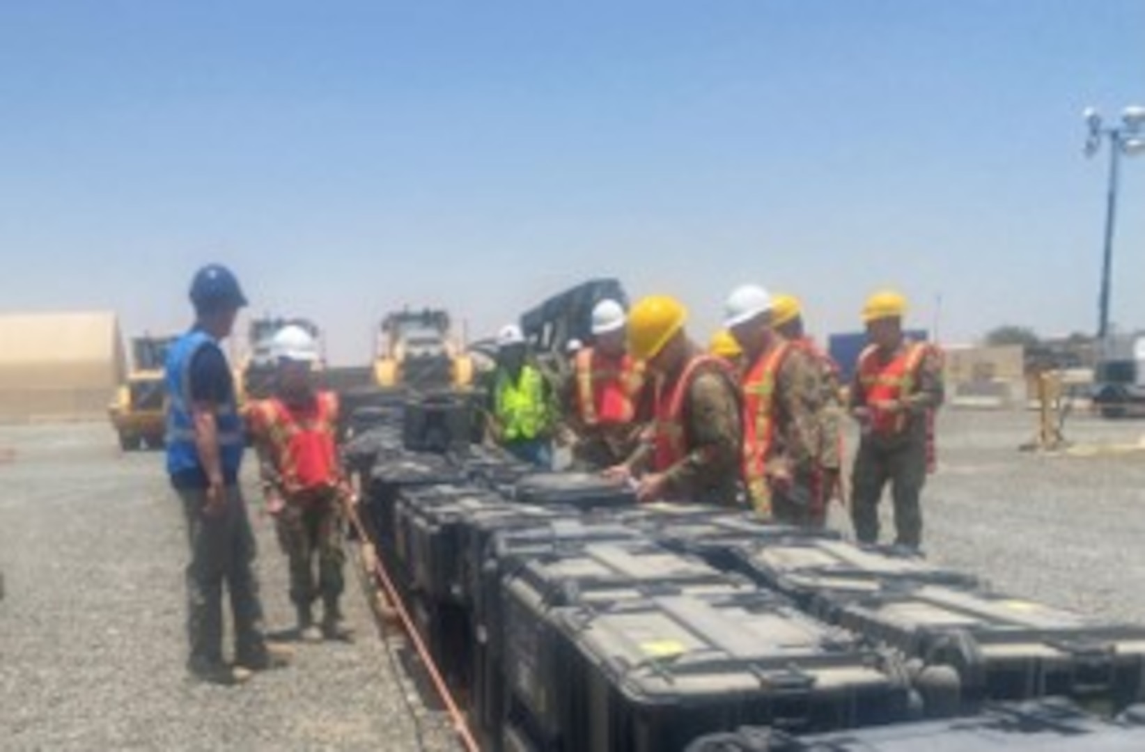 Group of people tour deployment site