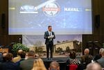 IMAGE: Naval Surface Warfare Center Dahlgren Division Technical Director Dale Sisson Jr., P.E., SES, addresses attendees during the Potomac Tech Bridge kickoff event Dec. 12 at University of Mary Washington Dahlgren Campus.