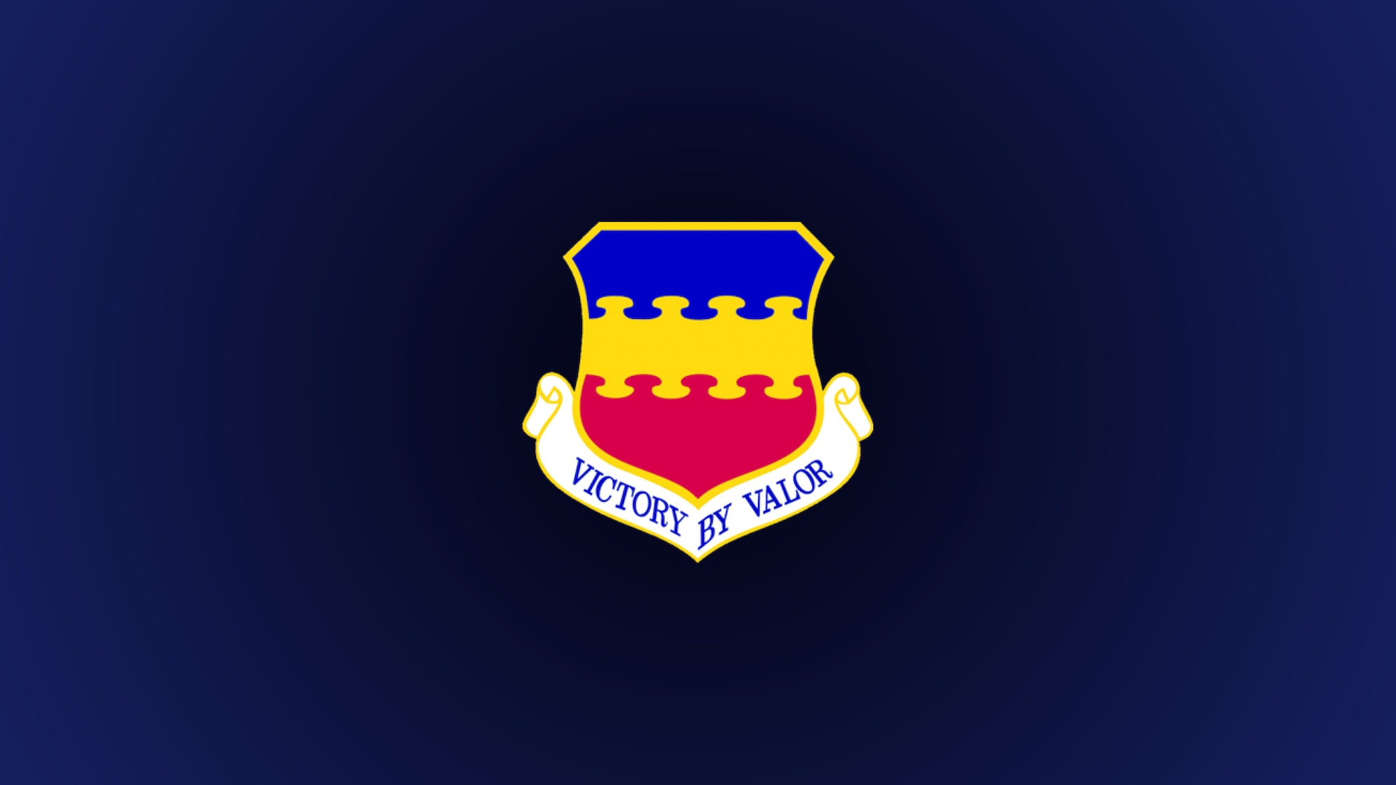 20th Fighter Wing logo on a gradient blue background.