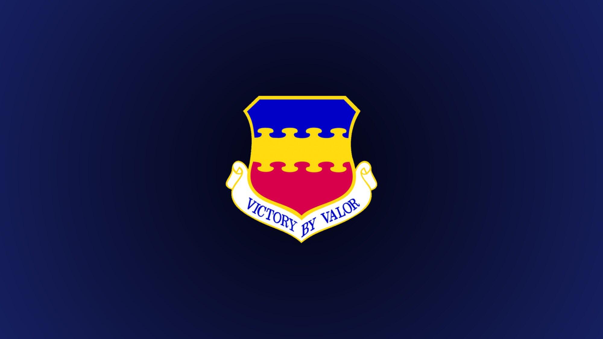 20th Fighter Wing logo on a gradient blue background.