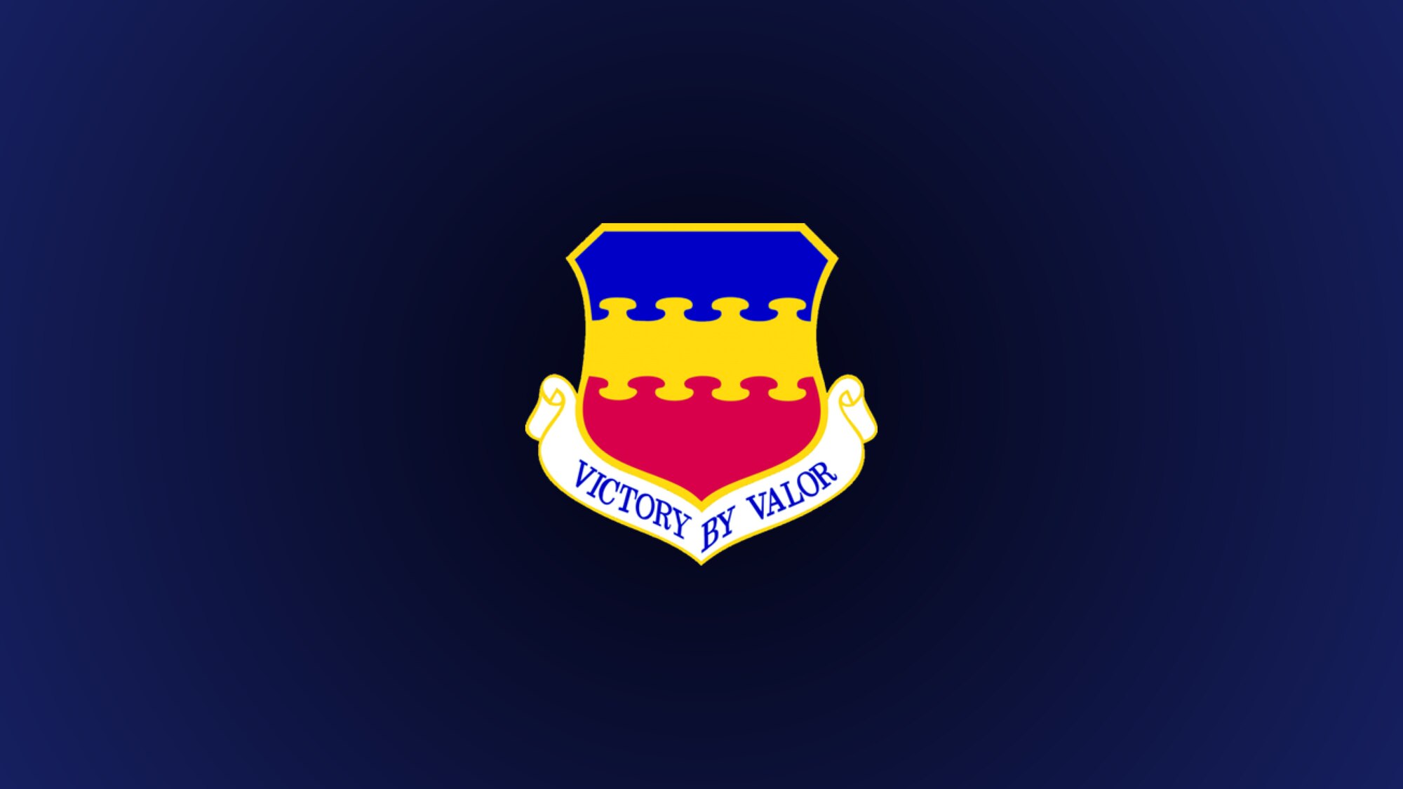 20th Fighter Wing logo on a gradient blue background.