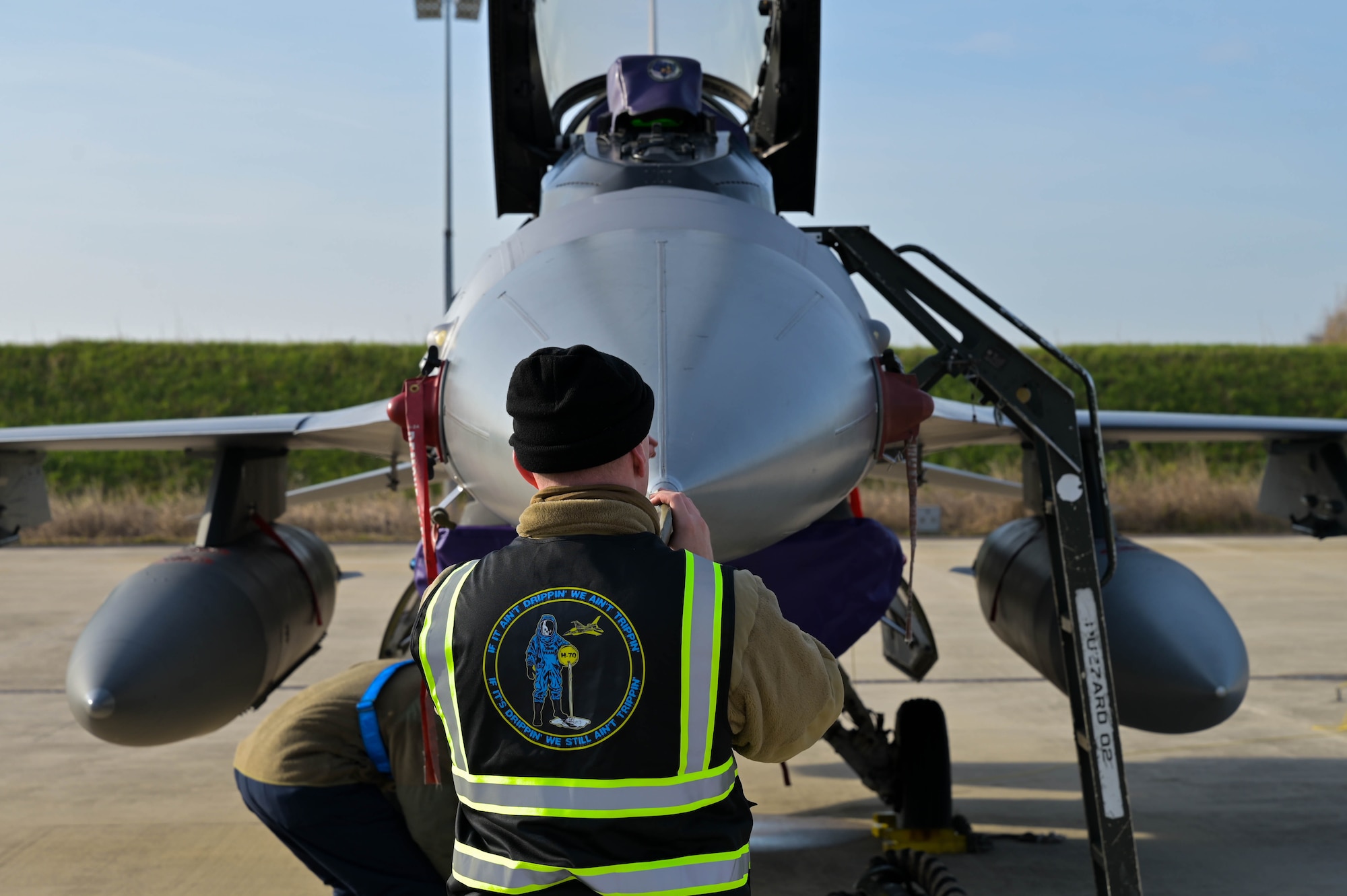 people on flight line