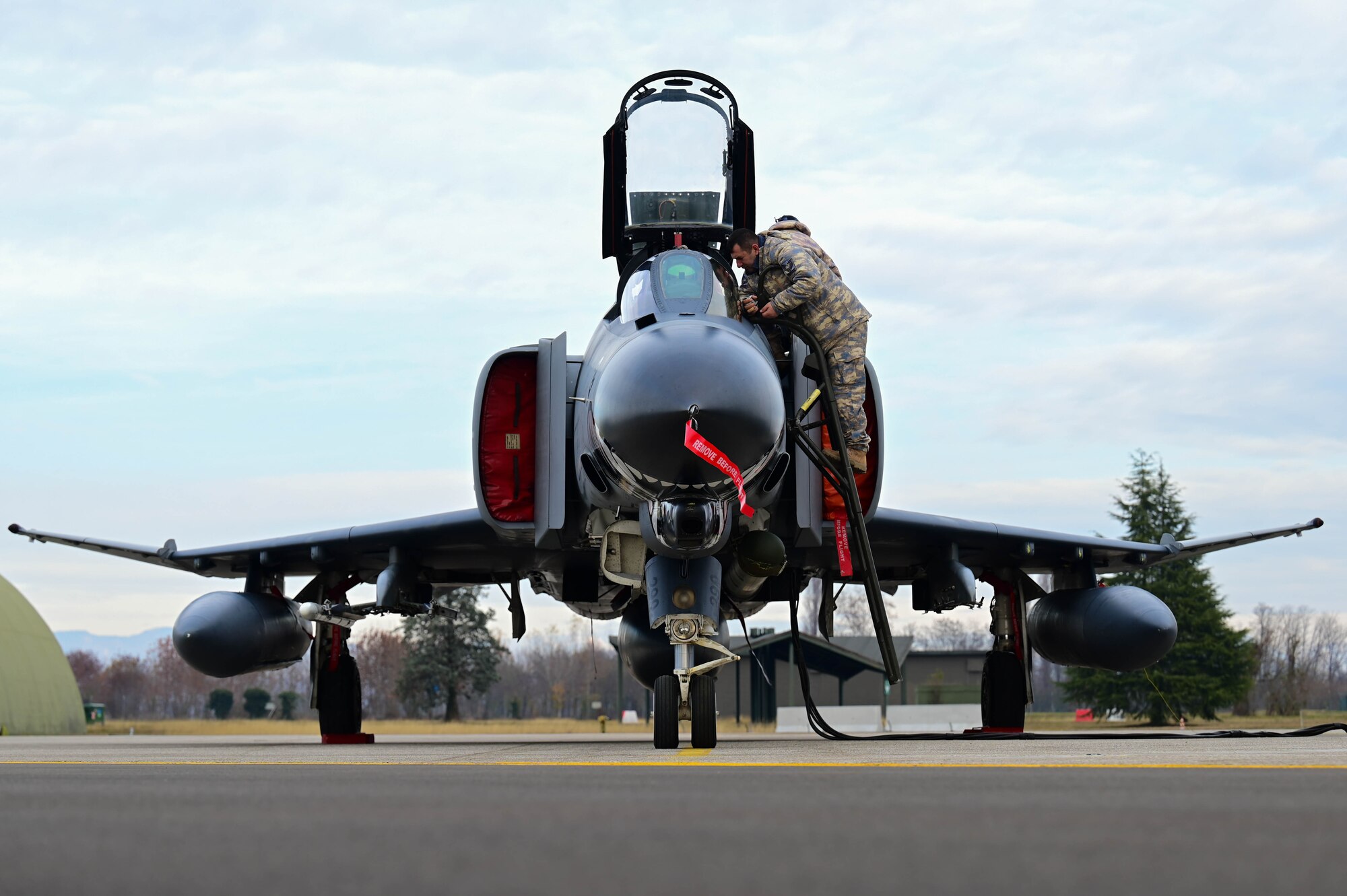 people on flight line
