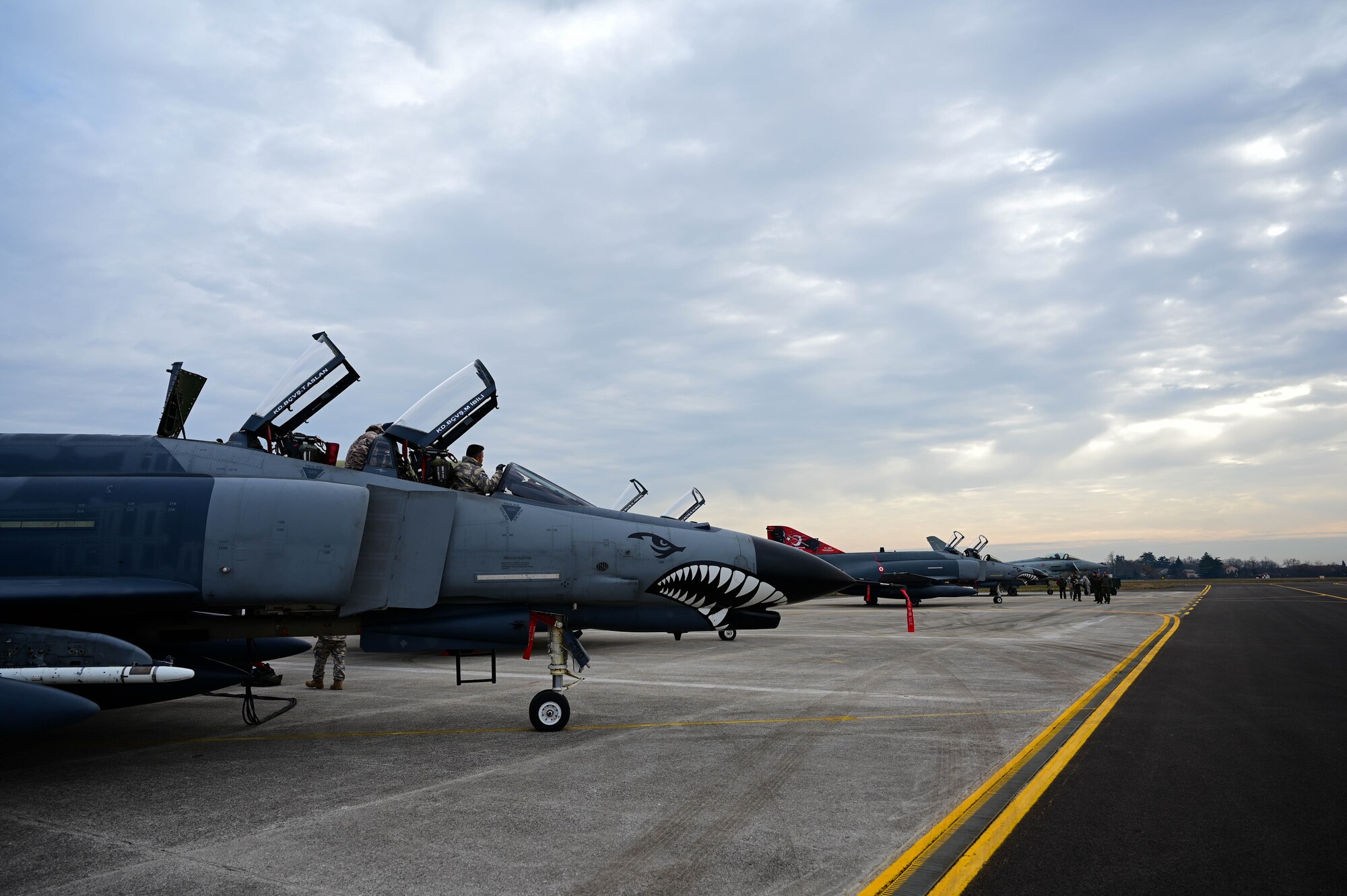 people on flight line