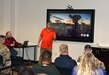 Firefighter/paramedic Christopher Crown explains how to properly use a fire extinguisher during U.S. Army Medical Logistics Command’s safety stand-down event Dec. 7, 2023, at Fort Detrick, Maryland.