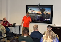 Safety Manager Ralph Davis leads U.S. Army Medical Logistics Command’s safety stand-down event Dec. 7, 2023, at Fort Detrick, Maryland.