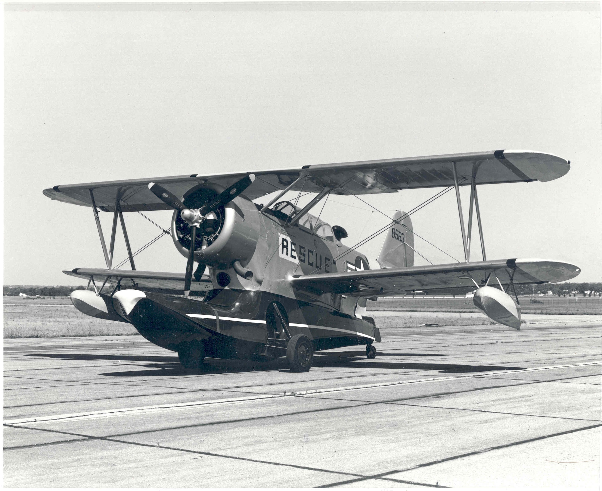 Historic photo of a Grumman Duck amphibian aircraft.