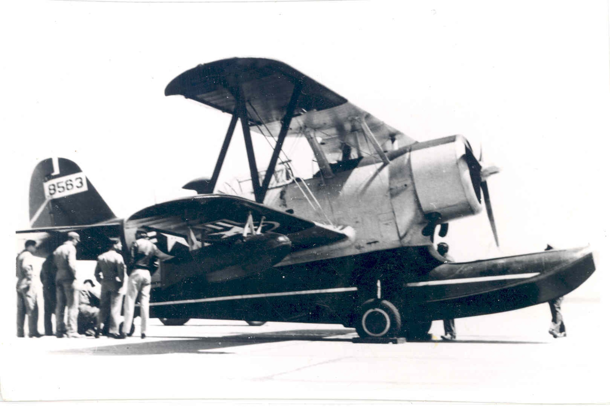 Historic photo of a Grumman Duck amphibian aircraft.