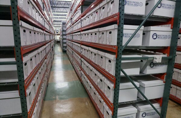 Mobile District archaeological material sit in the warehouse at the University of Georgia Laboratory of Archaeology