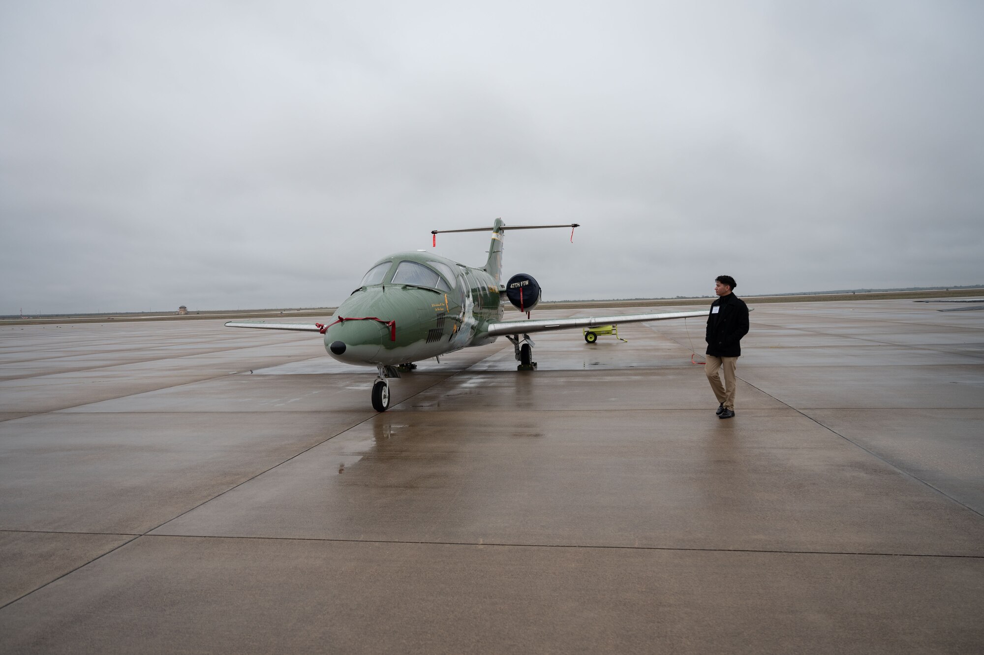 Civic leaders tour an aircraft during a static display hosted by Laughlin Air Force Base