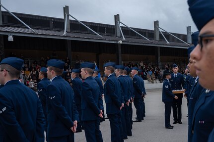 Cannon Air Force Base civic leaders witnessed the Basic Military Training coining ceremony during a civic leader tour.