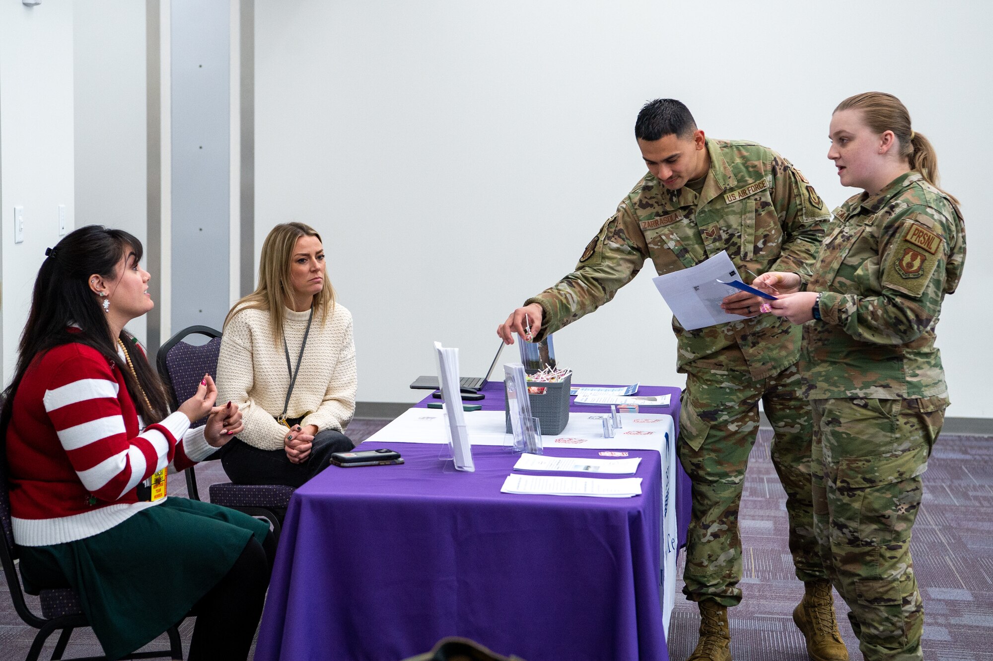U.S. Air Force Airman interacting with Weber State University Staff during Affinity Summit