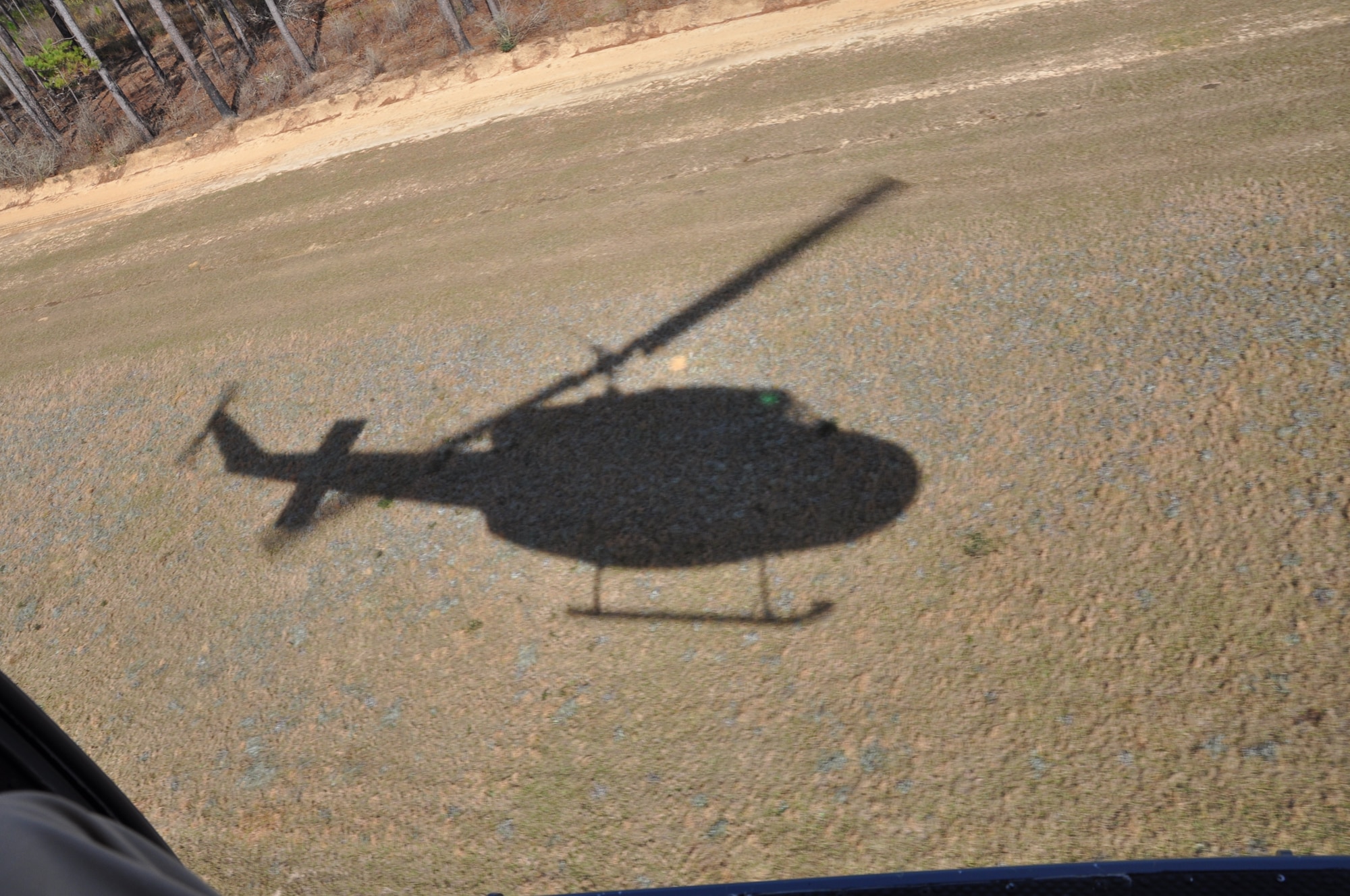 a helicopter's shadow