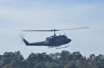 a helicopter lands