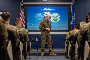 SEAC Black visited the 6th ARW to gain insight on the issues Airmen are facing, ensuring his ability to better advocate within his position. During his tour, he met with Airmen from each of the wing’s groups. (U.S. Air Force photo by Airman 1st Class Zachary Foster)