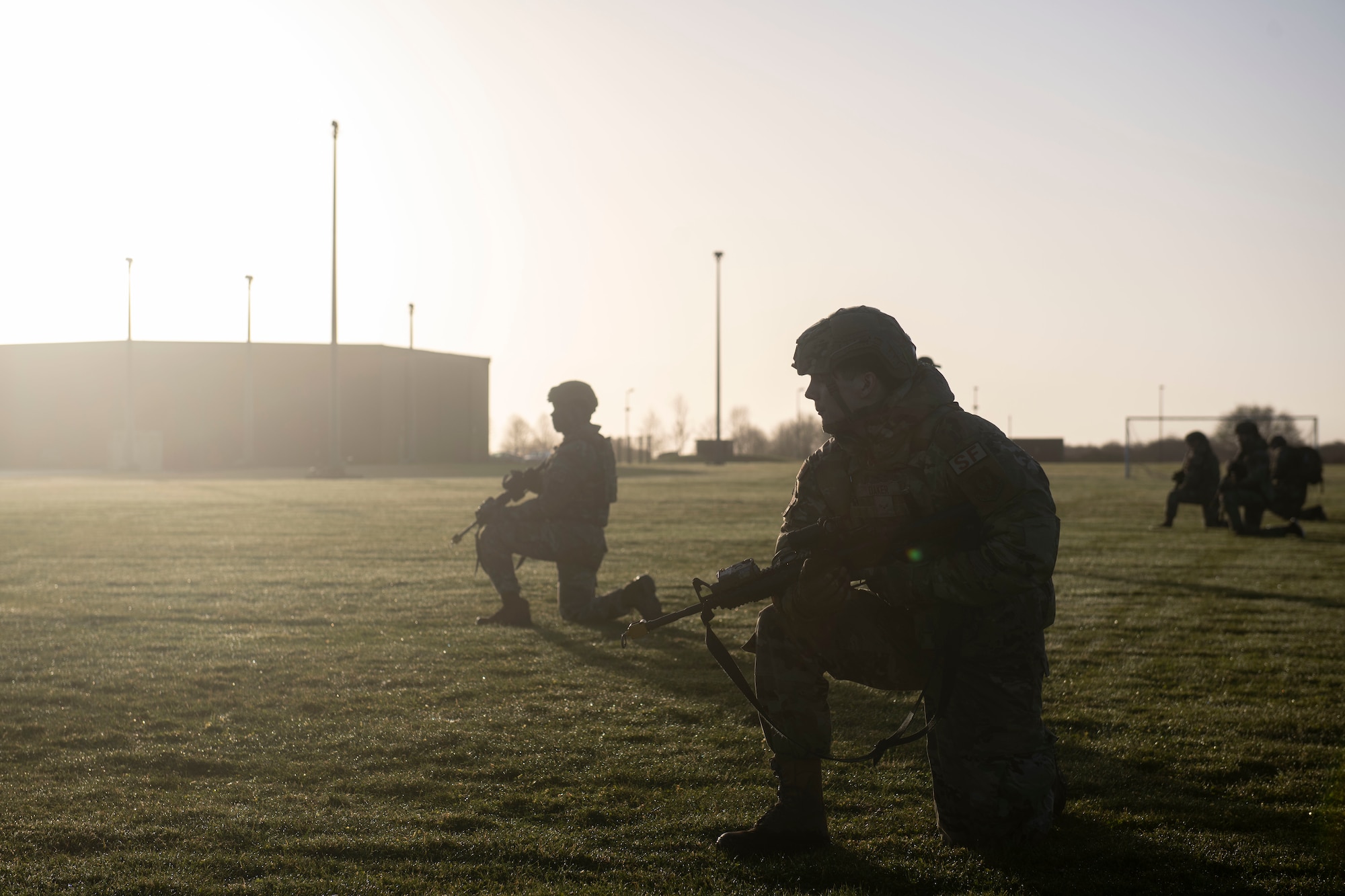 Defenders from the 423d Security Forces Squadron conduct dismounted patrol exercises, at RAF Molesworth