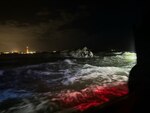 A Coast Guard Station Ponce De Leon Inlet boat crew responds to a 39-foot sailboat taking on water on the Halifax River near Ponce Inlet, Florida, Dec. 14, 2023.