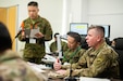 U.S. Army Col. Jeffery Schwab, the deputy commander of the 364th Civil Affairs Brigade, speaks during a civil affairs working group in Camp Asaka, Japan, Dec. 6, 2023. As a part of U.S. Army Pacific's Operation Pathways, the 43rd iteration of Yama Sakura exercise, YS 85, is the first U.S. Army, Japan Ground Self-Defense Force, and Australian Army command post exercise based in Japan. Participants from the JGSDF and the Australian Army train together with Soldiers of the U.S. Army I Corps, 7th Infantry Division, 11th Airborne Division, U.S. Army Japan, U.S. Army Reserve and U.S. Army National Guard in a Joint environment to strengthen multi-domain and cross-domain interoperability and readiness to ensure a free and open Indo-Pacific. (U.S. Army photo by Pfc. Elijah Magaña)