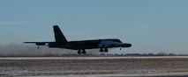 A B-52H Stratofortress assigned to the 5th Bomb Wing takes off for SURGE Week at Minot Air Force Base, North Dakota, Dec. 13, 2023. SURGE Week allowed the 5th Bomb Wing to aggressively manage its flying hour program. (U.S. Air Force photo by Airman 1st Class Alyssa Bankston)