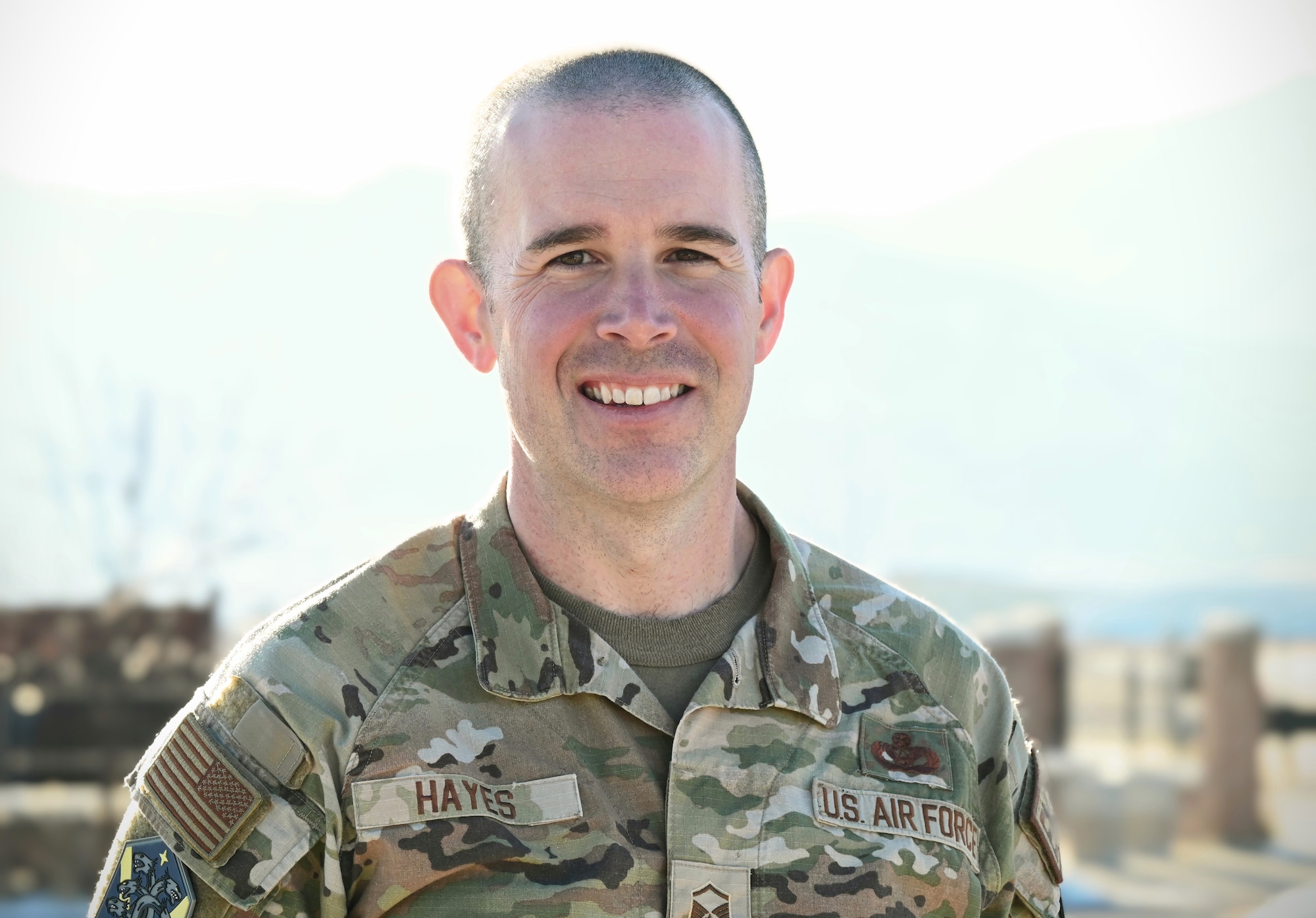 U.S. Air Force Master Sgt. Patrick Hayes, Space Base Delta 1 Inspector General exercise manager, is recognized as December’s Outstanding Performer at Peterson Space Force Base, Colorado, Dec. 15, 2023. Hayes plans, organizes and executes installation-level exercises across Peterson SFB, Schriever SFB, and Cheyenne Mountain SFS to validate how each unit can accomplish the mission in any environment while also identifying areas for improvement. (U.S. Space Force photo by Tech. Sgt. Jazmin Smith)