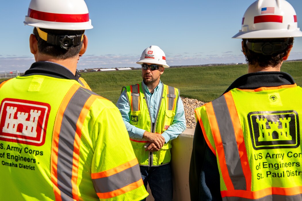 A photo of Army Corps of Engineers staff at a work site.
