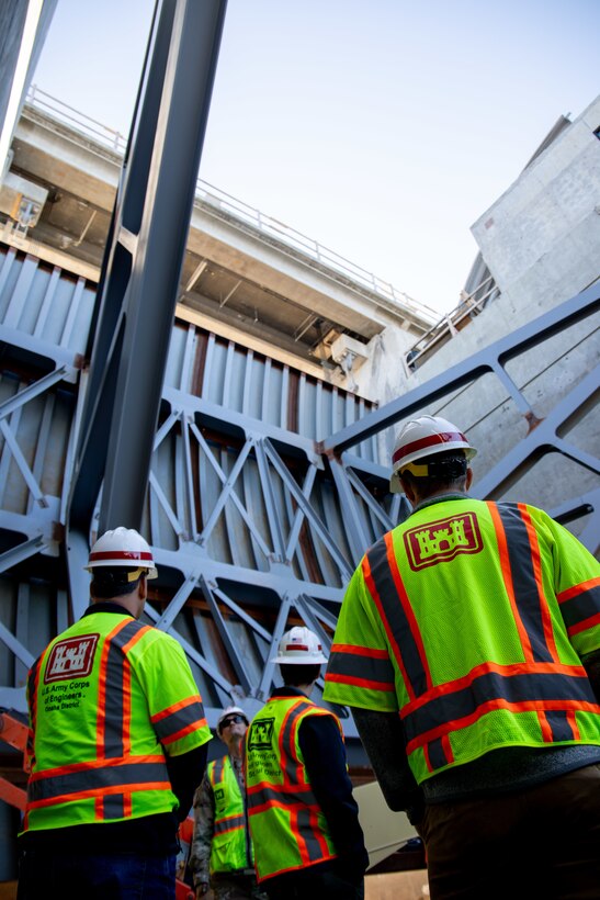 A photo of Army Corps of Engineers staff at a work site.