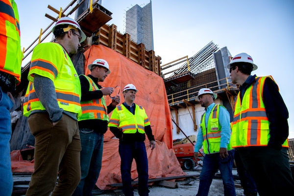 A photo of Army Corps of Engineers staff at a work site.