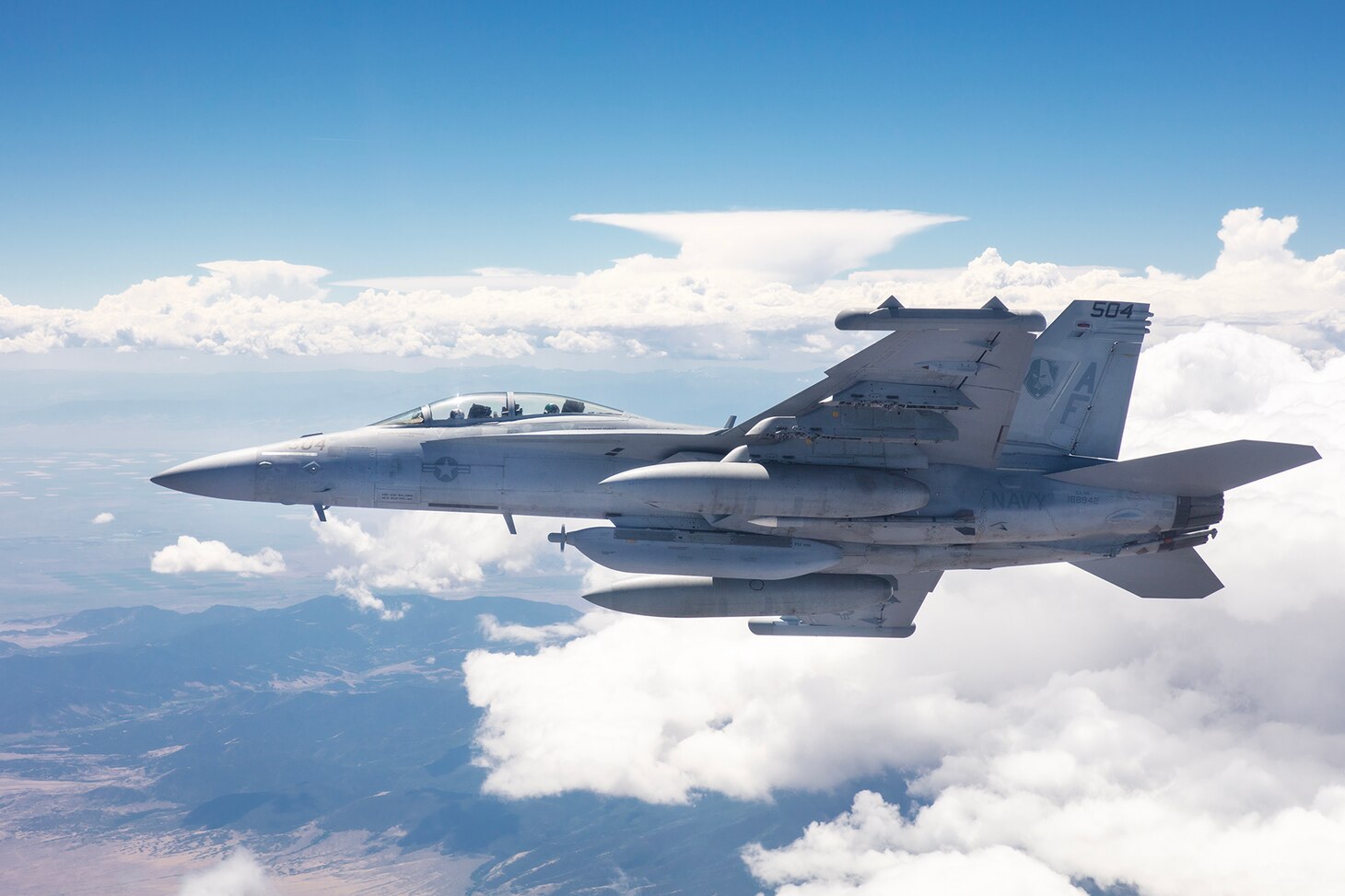 Navy Reserve E/A-18G flies near Savannah, Ga.