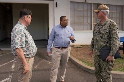 National Nuclear Security Administration (NNSA) Principal Deputy Administrator Frank Rose, center, accompanied by the Department of Energy/NNSA Liaison to U.S. Indo-Pacific Command, toured Pearl Harbor Naval Shipyard