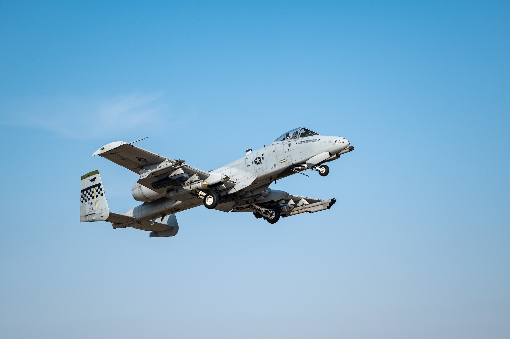 A U.S. Air Force A-10C Thunderbolt II assigned to the 25th Fighter Squadron takes
off at Osan Air Base, Republic of Korea, Oct. 30, 2023. The A-10 was designed for close air support of friendly ground troops, engaging armored vehicles and tanks, and providing quick-action support against enemy ground forces. At the 51st Fighter Wing, the 25th FS and the A-10 play a crucial role in the defense of Osan AB and the ROK. (U.S. Air Force photo by Staff Sgt. Thomas Sjoberg)