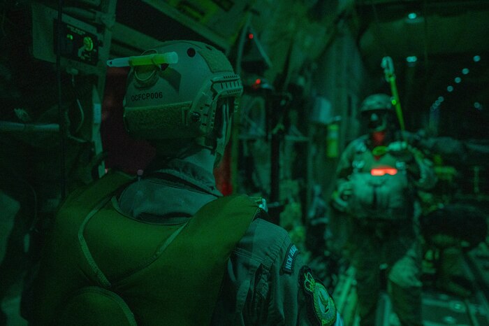 Paratroopers prepare for static line jumps over Auckland, New Zealand.