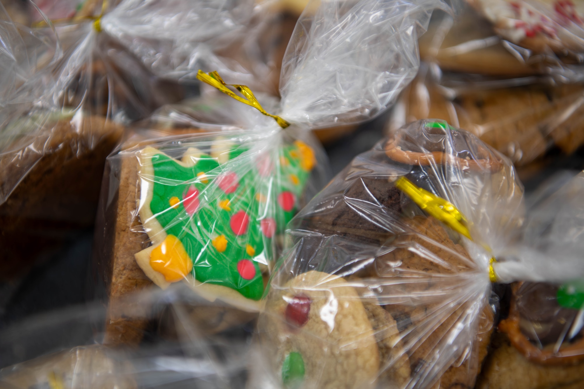 A pile of cookies sits atop a table for the annual Yokota Cookie Crunch at the main chapel on Yokota Air Base, Japan.