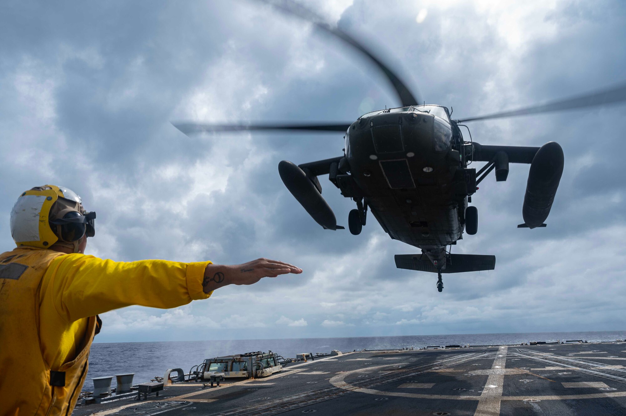 DLQ training ensures rotary wing aviators are equipped for shipboard operations, and are able to respond to unique challenges that humanitarian assistance and disaster relief missions present