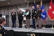 Sgt. 1st Class Heather York, this year’s Directors 54/Recruiter of the Year received her Meritorious Service Medal during the Mission Maker award ceremony held at the Galt House hotel Dec. 16, 2023. As Kentucky’s selection for Directors 54, she went on to compete in the regional competition. (U.S. Army National Guard photo by Sgt. 1st Class Benjamin Crane)