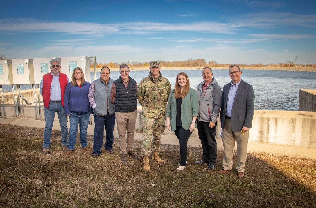 U.S. Army Corps of Engineers Mississippi Valley Division Commander Brig. Gen. Kimberly Peeples visited the Memphis District during the last week of November. 

Her time at the district included meeting with district leadership, took a Mississippi River channel improvement tour, and visited with Ensley Engineer Yard (EEY) district workers. 

The general also met with White River Irrigation District administration and board members while touring the district's Bayou Meto and Grand Prairie groundwater project sites.