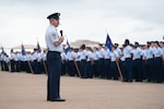 Airmen listen a speech