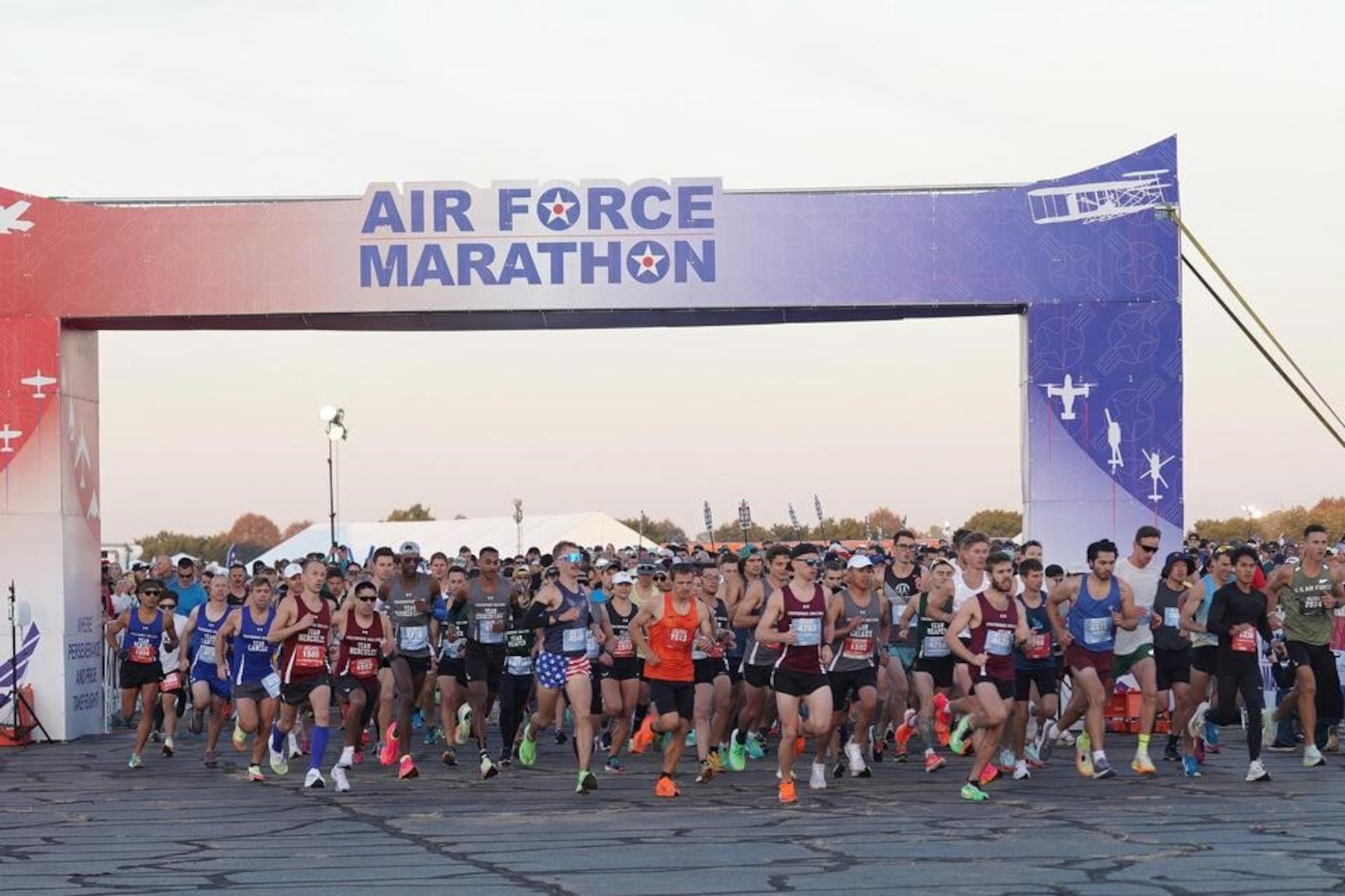 People running during the Air Force Marathon
