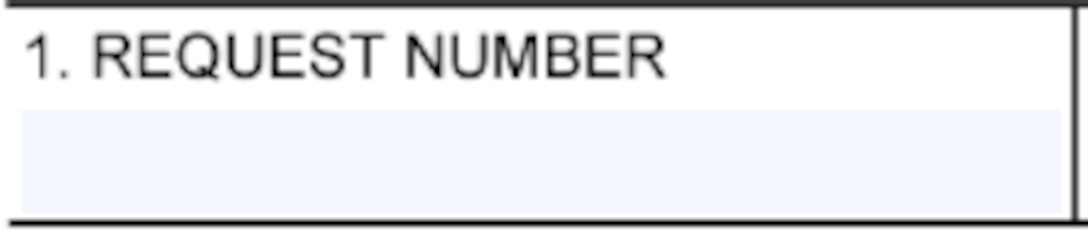 Box 1 of the Request for Quotation (SF18 form) for Request Number