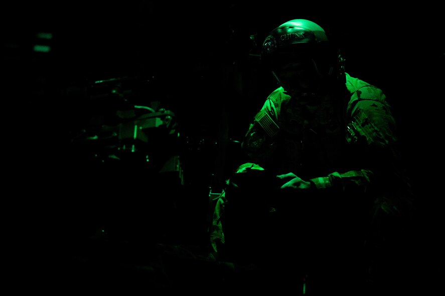 U.S. Air Force Air Commandos assigned to Hurlburt Field conduct air-to-ground live fire in an AC-130J Ghostrider gunship over the Caribbean Sea, Dec. 7, 2023.